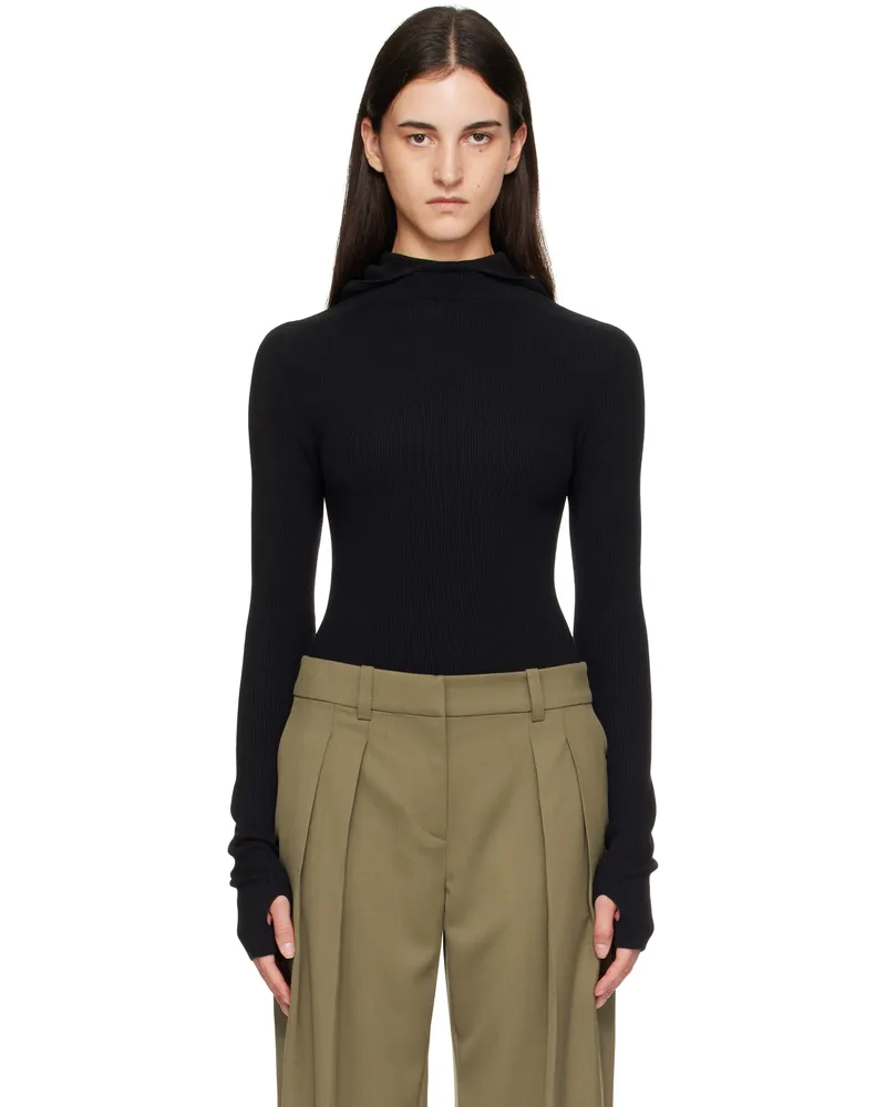 FRANKIE Shop Black Danae Knit Hoodie 100