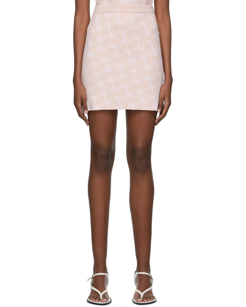 Rokh Pink Viscose Mini Skirt 23lightpinkwhiteembl