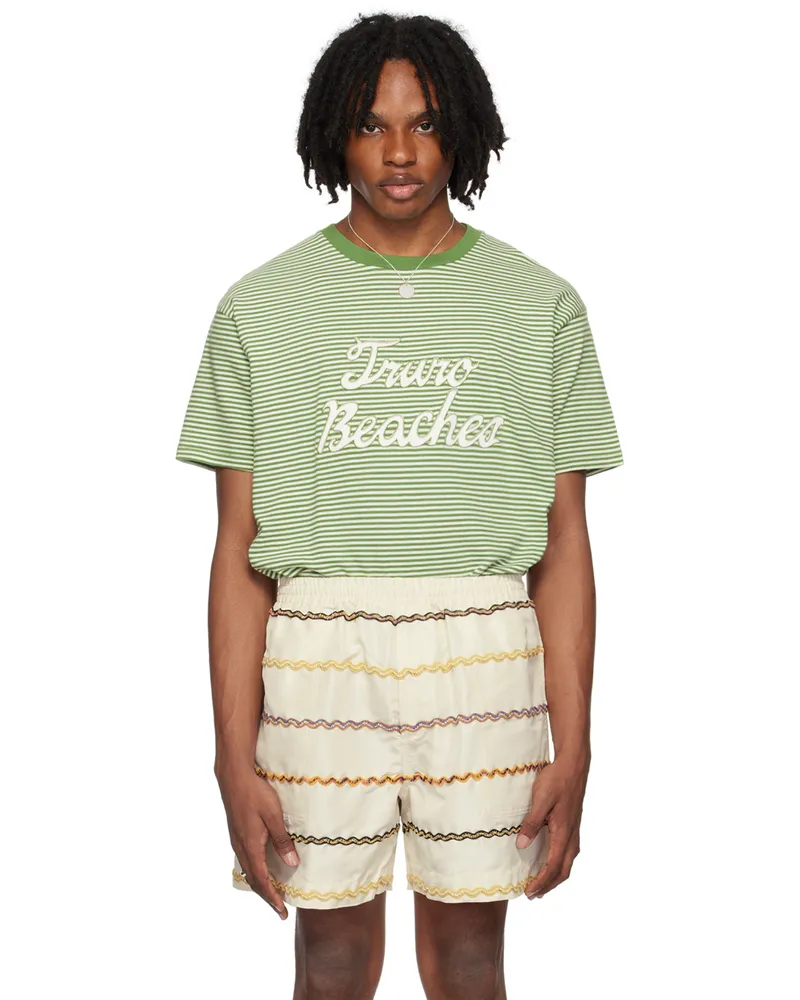 BODE Green & White 'Truro' T-Shirt Gncrm