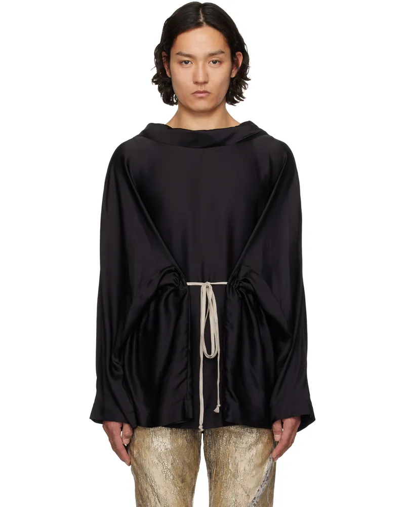 Rick Owens Black Hollywood Hooded Tunic Hoodie 09