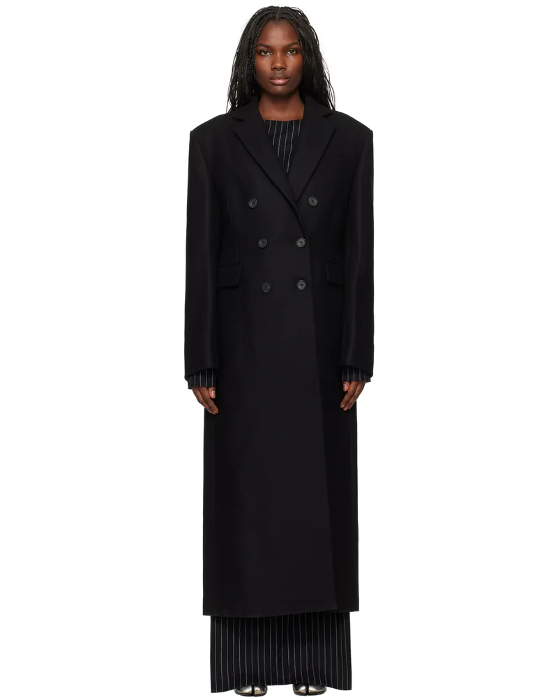 032c Black Portrait Wool Coat Black