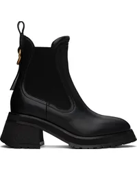 Moncler Black Gigi Leather Boots Black