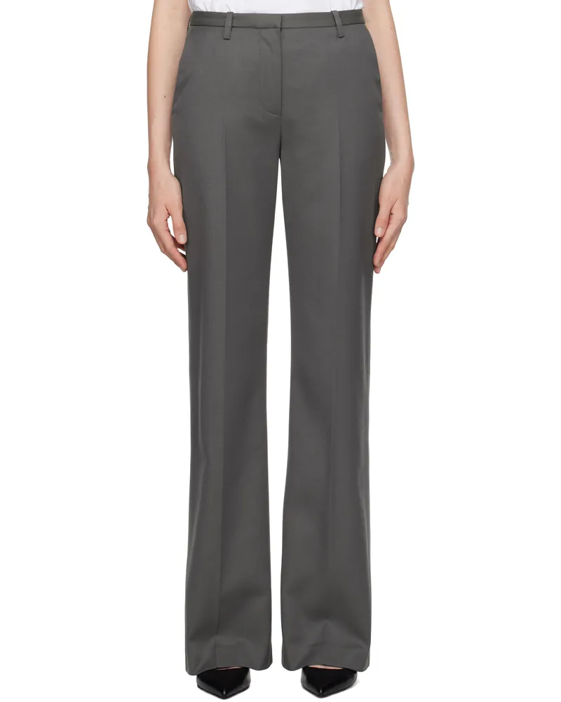 FRANKIE Shop Gray Lyra Flared Trousers Light
