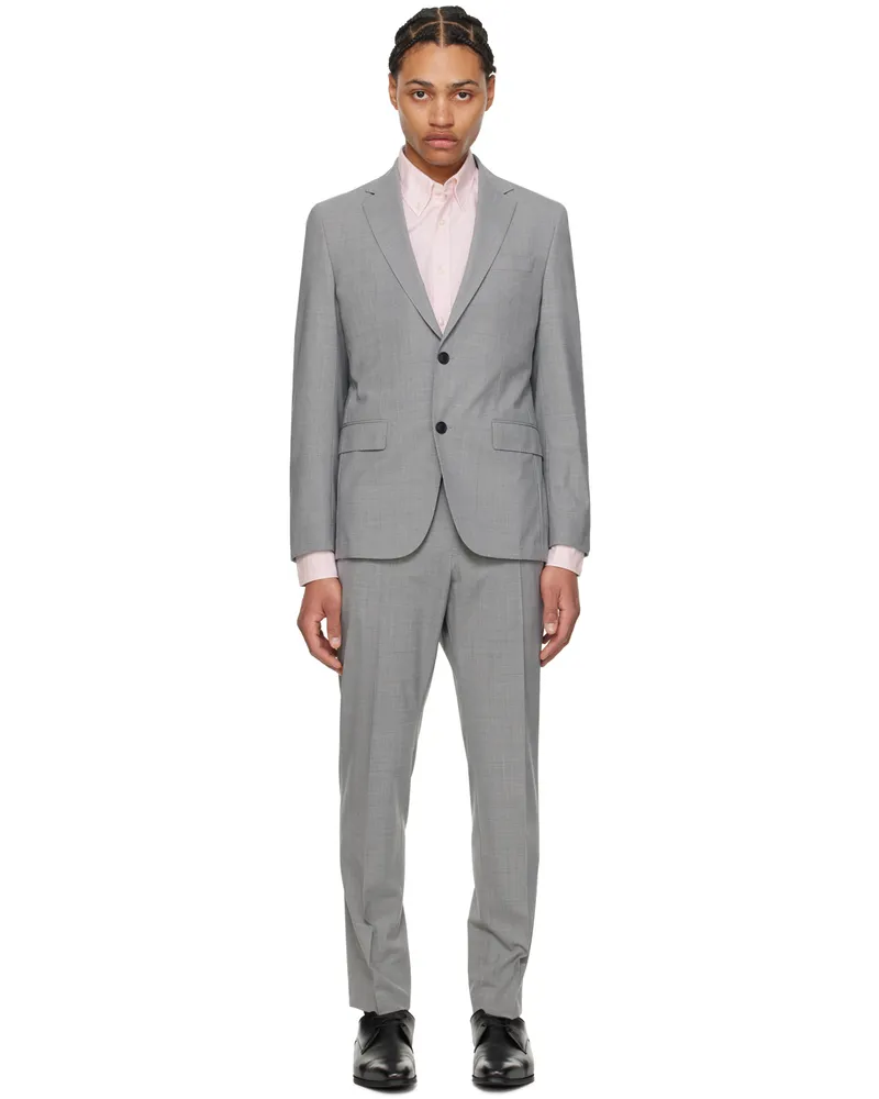 HUGO BOSS Gray Slim-Fit Suit 041-silver