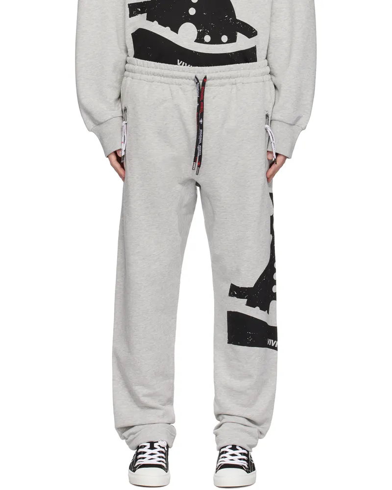Vivienne Westwood Gray Sunken Orb Football Sweatpants Aw24-p001