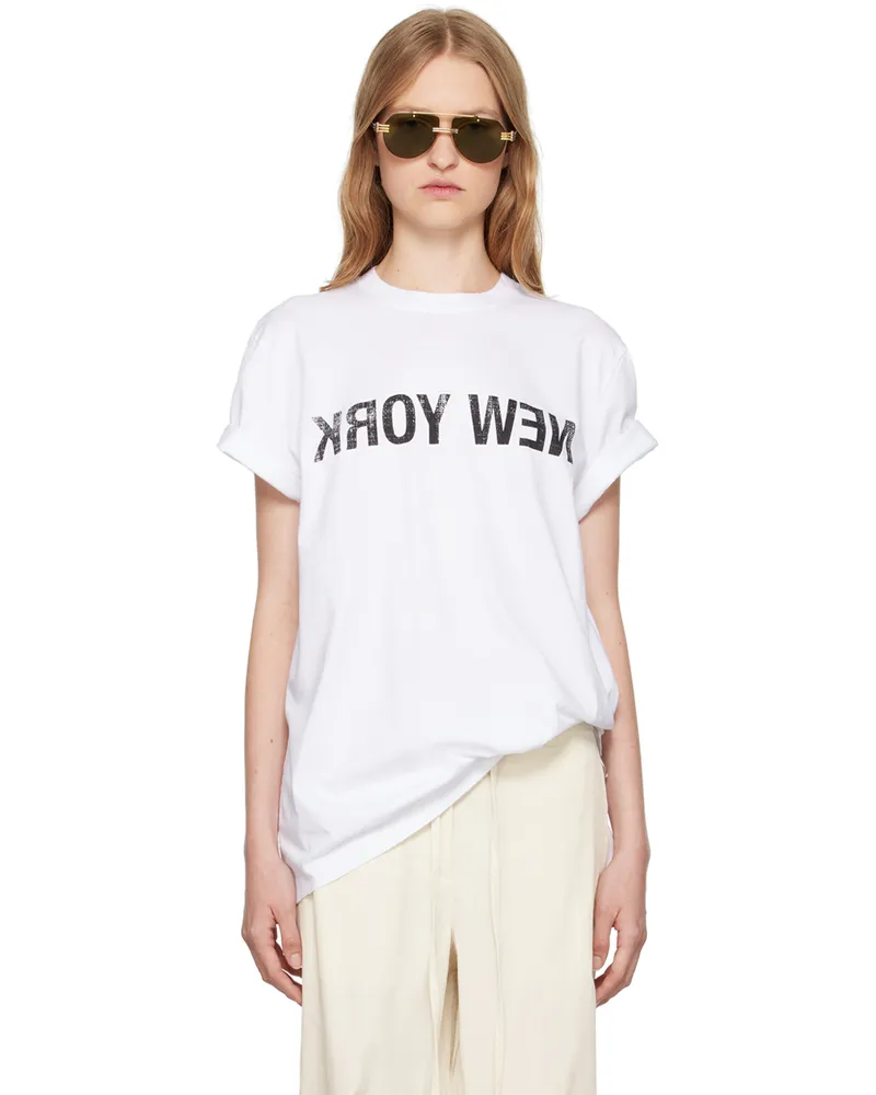 Helmut Lang White New York Seatbelt T-shirt 100