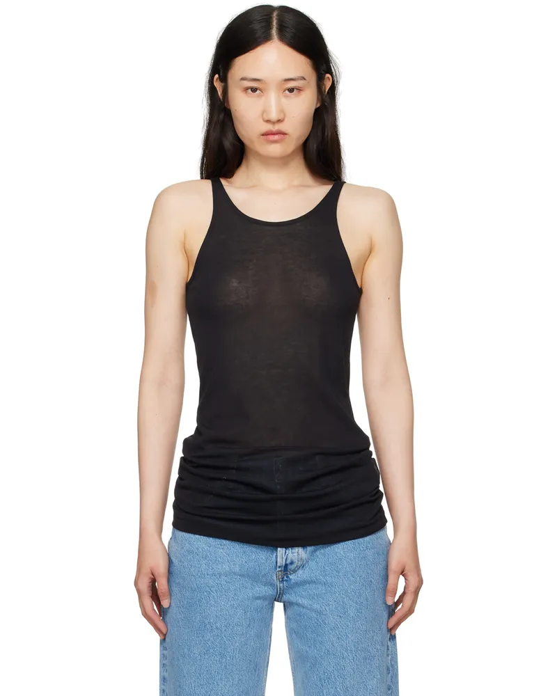 BITE Studios Black Transparent Tank Top Black
