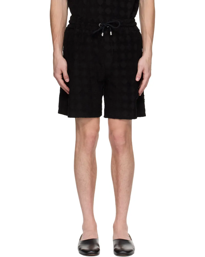 Amiri Black MA Quad Toweling Shorts Black