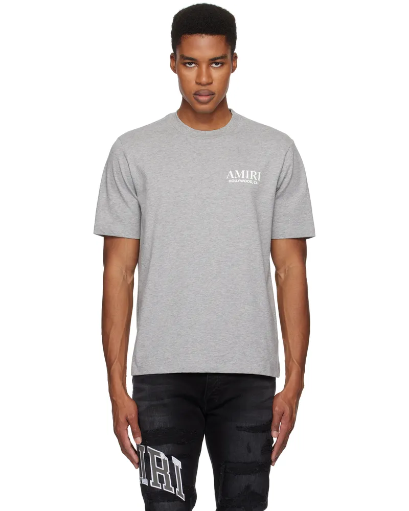 Amiri Gray Bones Stacked T-shirt Grey
