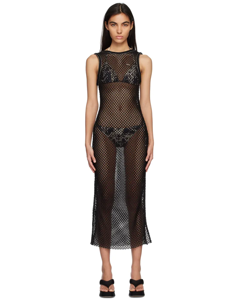 lesugiatelier Black Low Back Maxi Dress Black