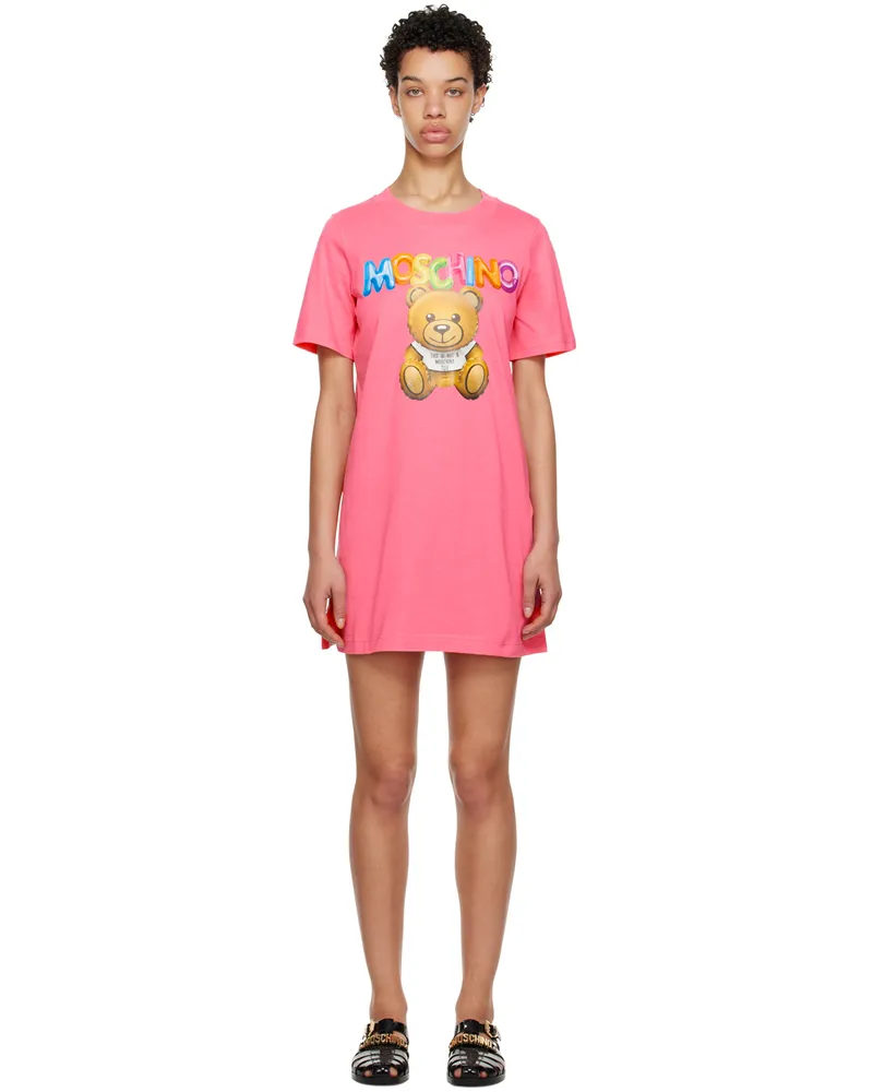 Moschino Pink Inflatable Teddy Bear Minidress V1208