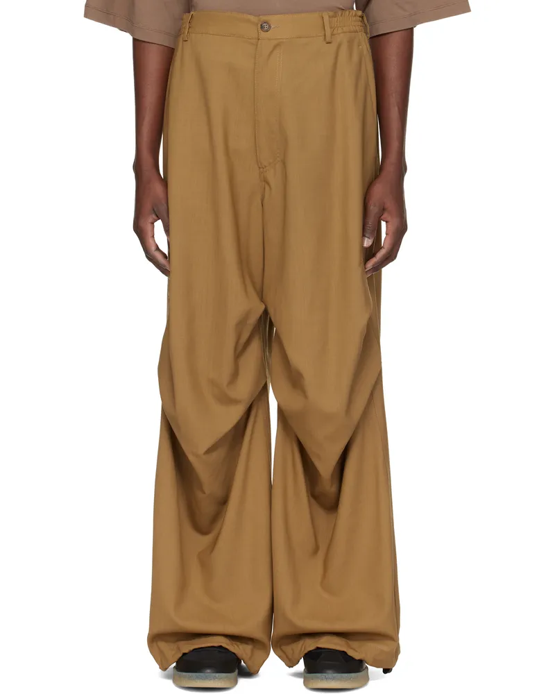 Maison Margiela Tan Draped Trousers 132