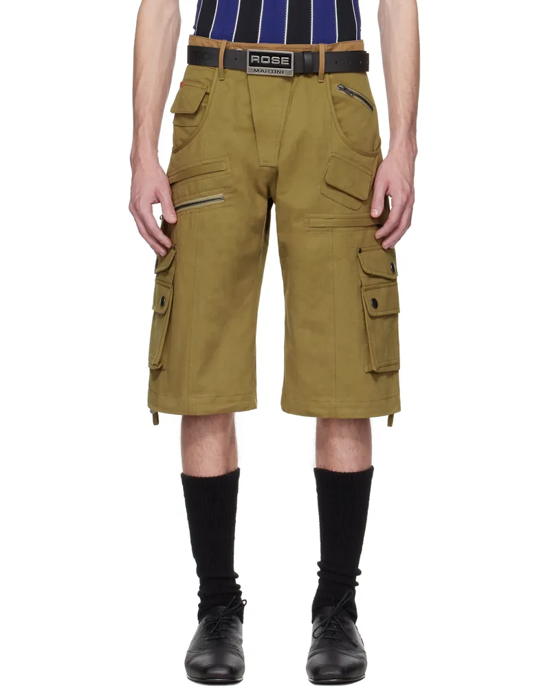 Martine Rose Khaki Utility Shorts Green