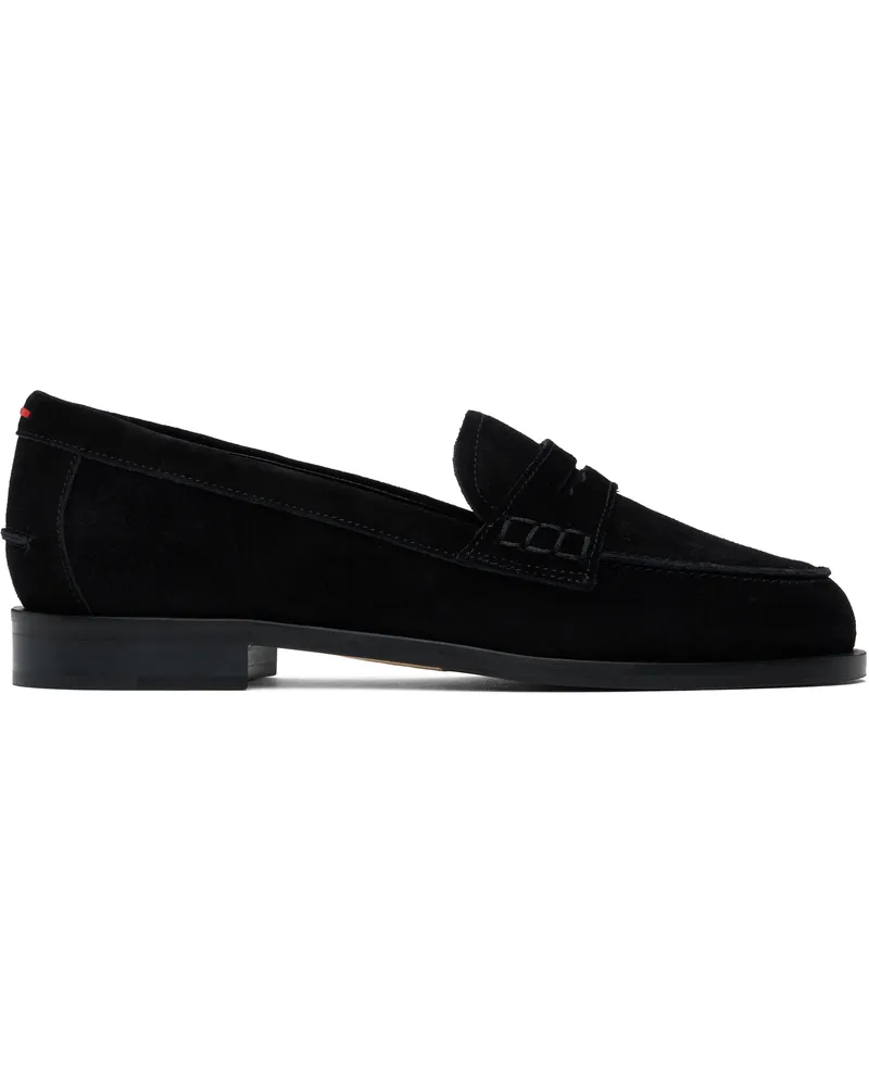 aeyde Black Oscar Suede Loafers Black
