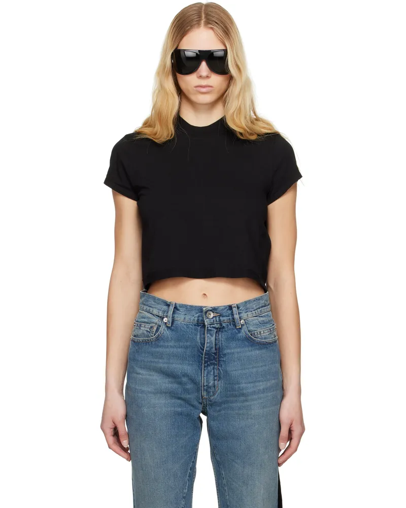 DRKSHDW by Rick Owens Black Hollywood Cropped Small Level T-shirt 09