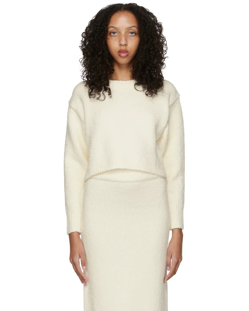 Missing You Already Off-White Cotton Sweater Cream