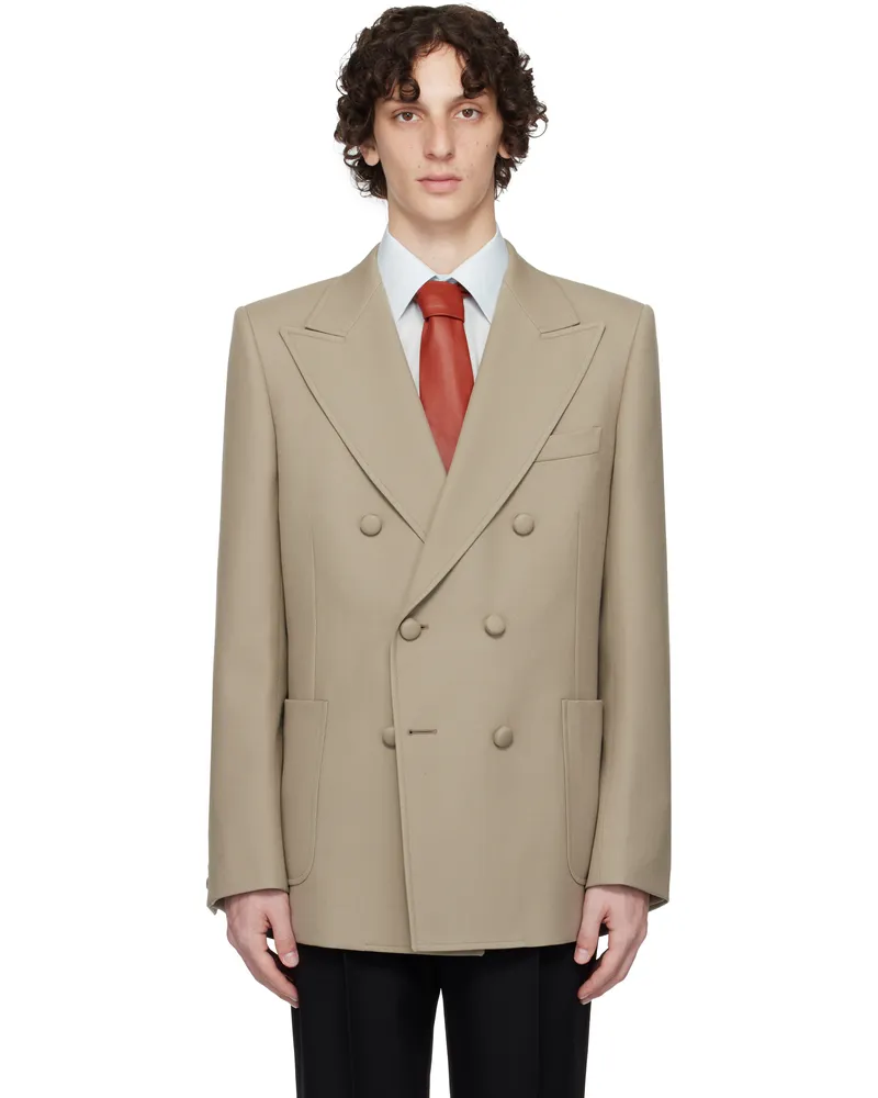 Valentino Garavani Gray Wool Gabardine Regular Fit Blazer 9rmgrey