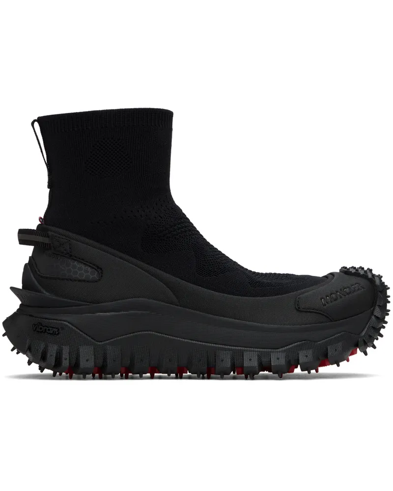 Moncler Black Trailgrip Knit High Top Sneakers 999
