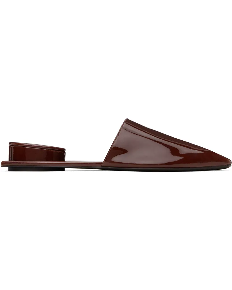 Tory Burch Brown Pierced Mules Russet