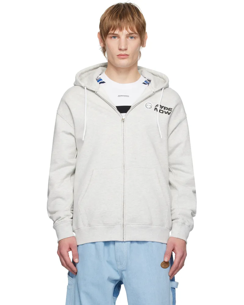 AAPE by A Bathing Ape Gray 'AAPE NOW' Hoodie Wh2