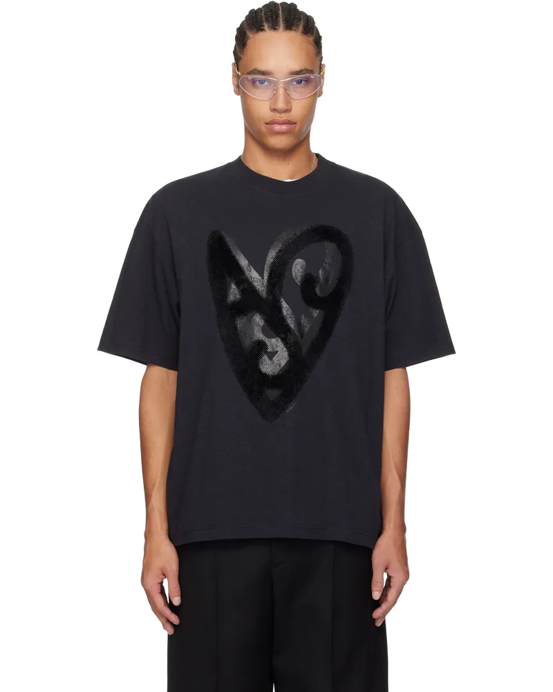 Acne Studios Black Printed T-shirt 900