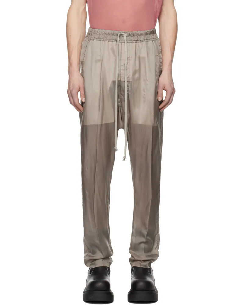 Rick Owens Taupe Hollywood Drawstring Long Trousers 64