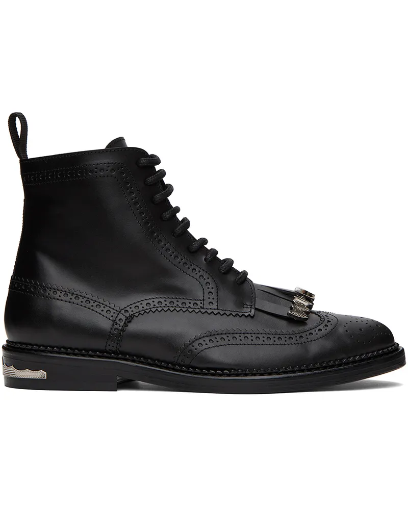 Toga Black Fringed Boots Black