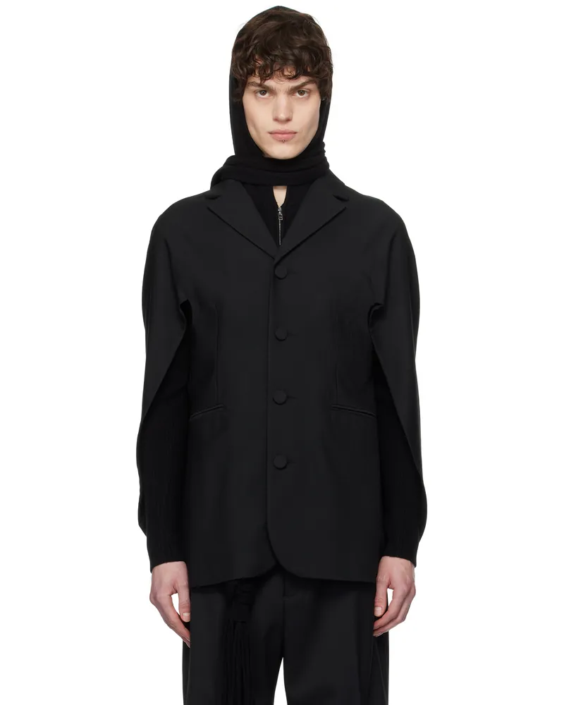 AARON ESH Black Draped Back Blazer Black