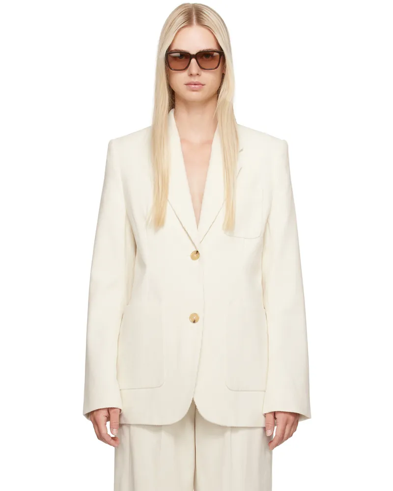 Totême Off-White Single-Breasted Blazer 188