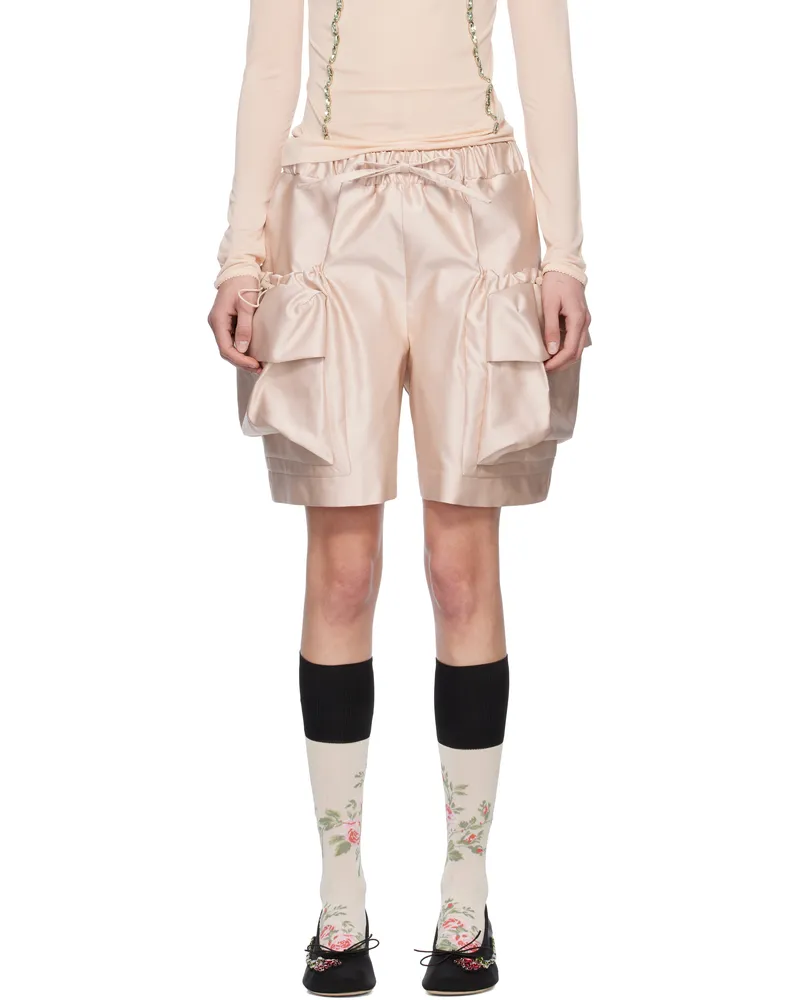 Simone Rocha Pink Cargo Flap Shorts Powder