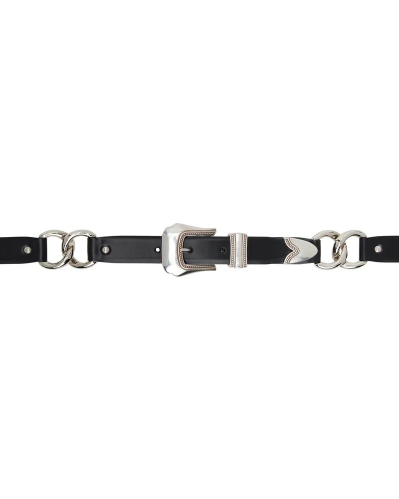 Toga Black Ring Chain Belt Black
