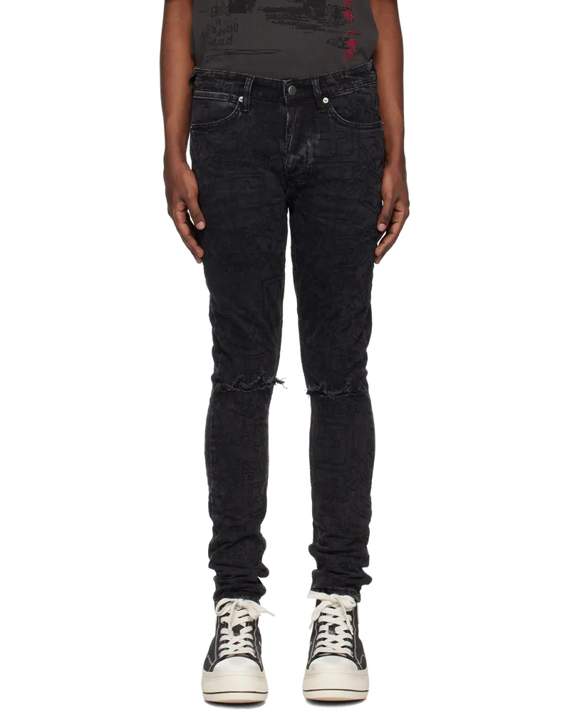 ksubi Black Van Winkle Stencil Jeans Black
