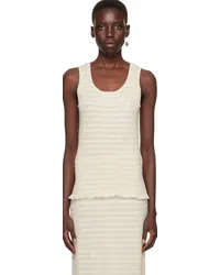 Lauren Manoogian Off-White Smocked Tank Top Hhessian