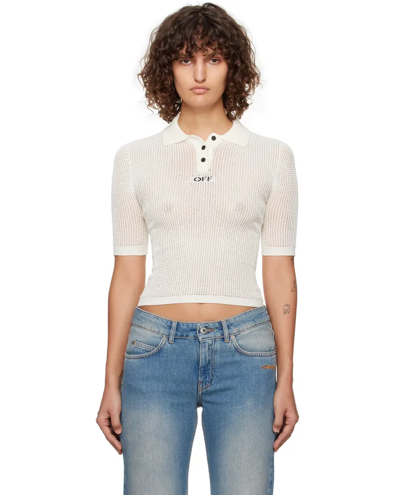 OFF-WHITE Off-White 'Off' Net Polo White