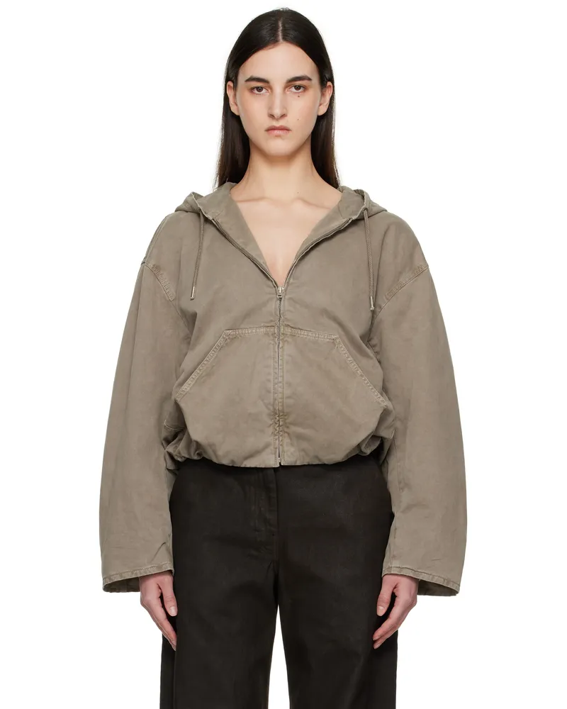 Acne Studios Gray Heavy Twill Bomber Jacket Z79