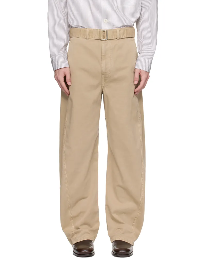 Christophe Lemaire Taupe Twisted Belted Jeans Bg223