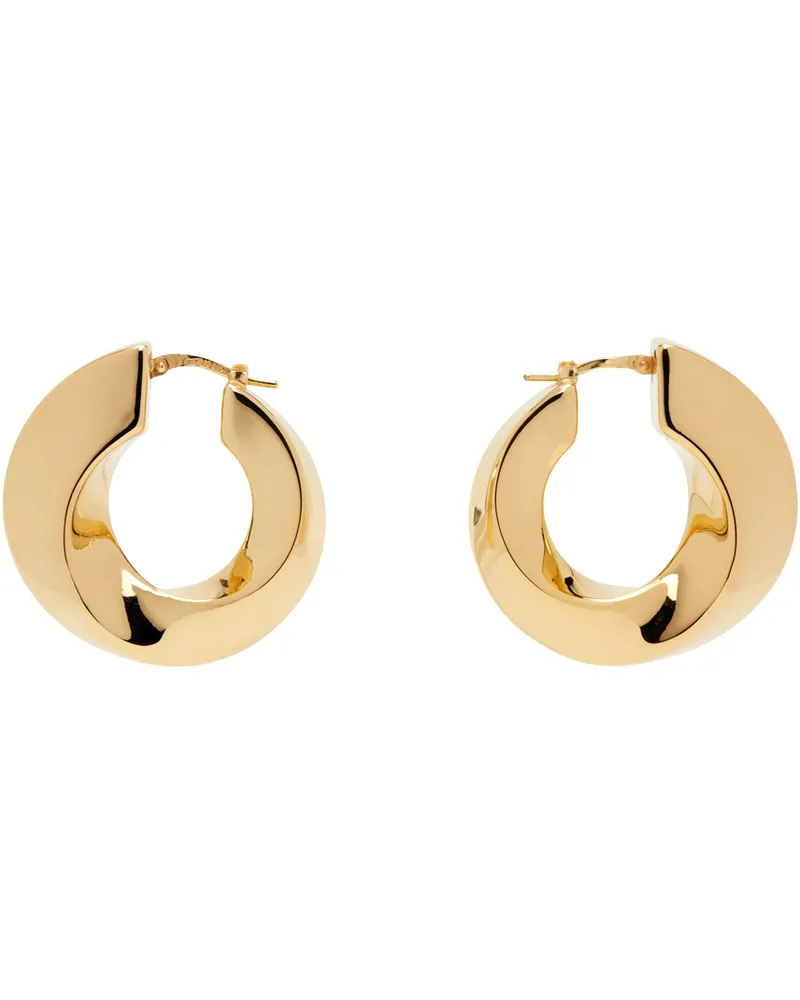 Bottega Veneta Gold Twist Hoop Earrings 8120