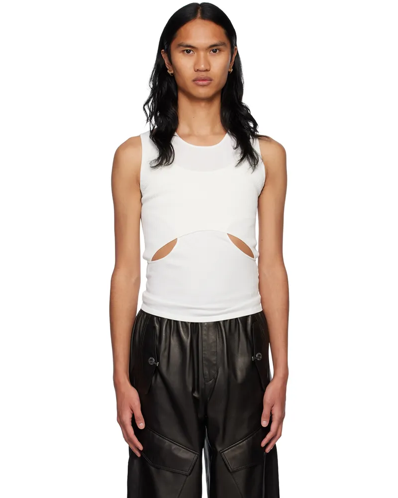 Dion Lee White Interlink Tank Top Ivory