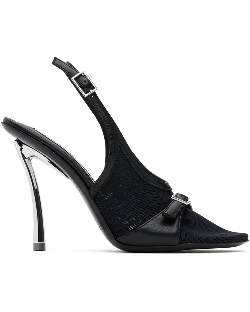Acne Studios Black Mesh Slingback Heels 900
