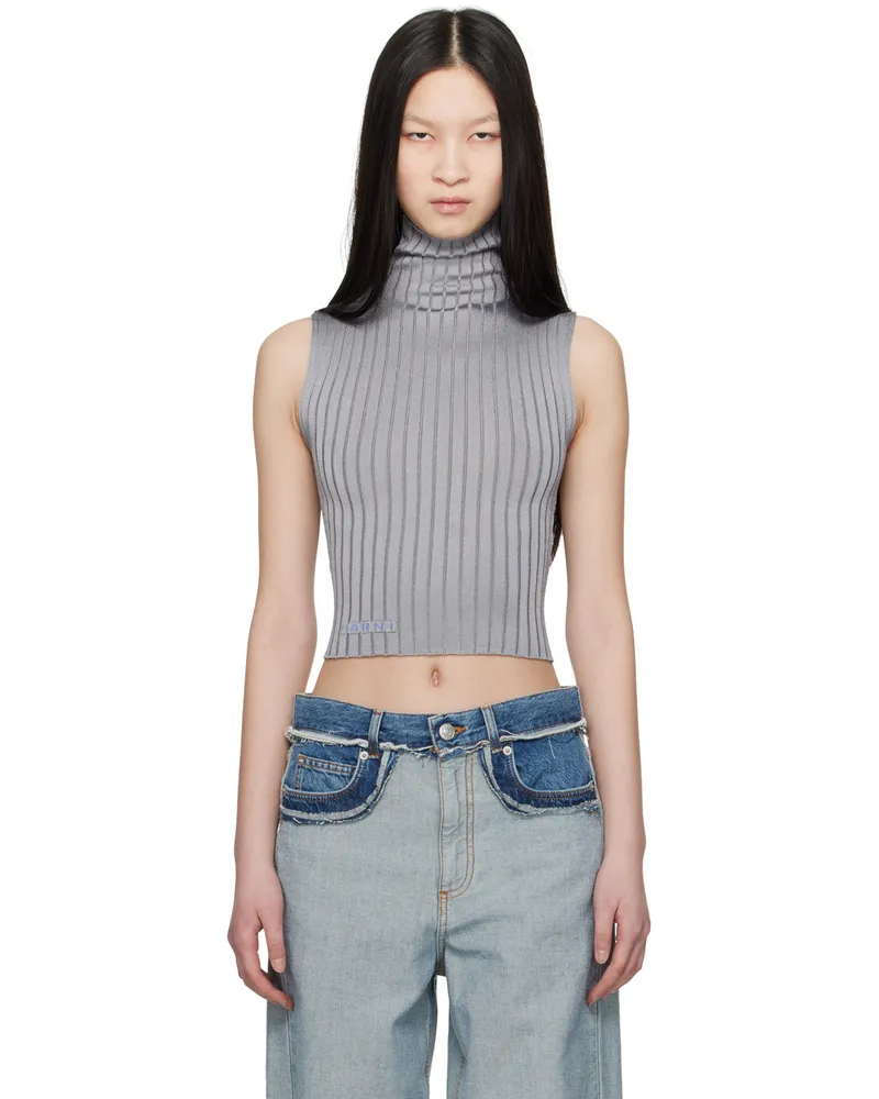 Marni Gray Turtleneck Tank Top 00n30
