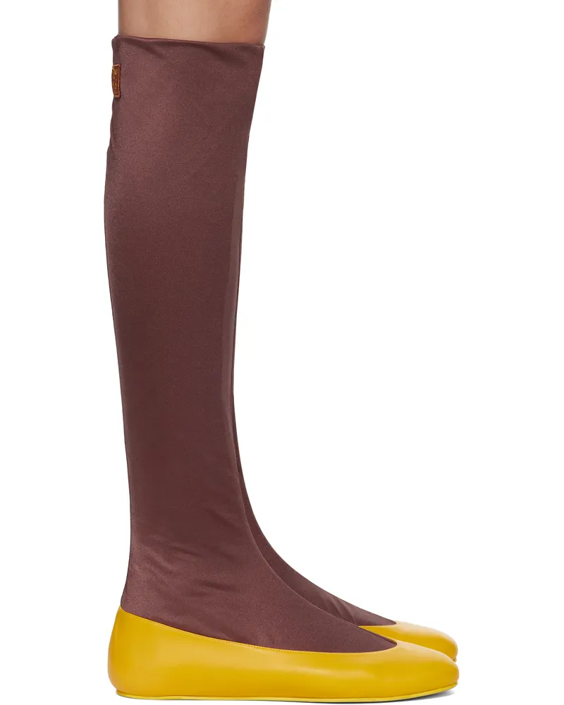 KIKO KOSTADINOV Yellow & Brown Proxima Long Ballerina Flats Marigold