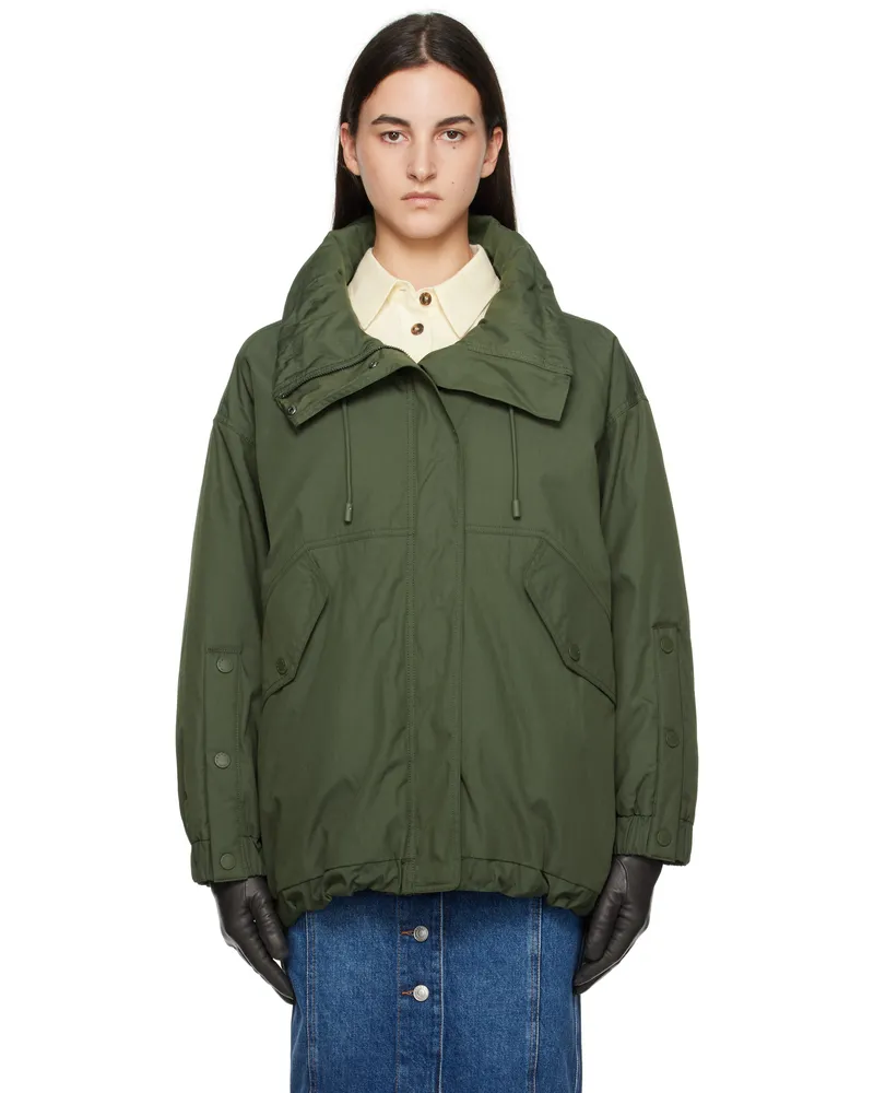 Max Mara Khaki Ozieri Reversible Down Jacket 002