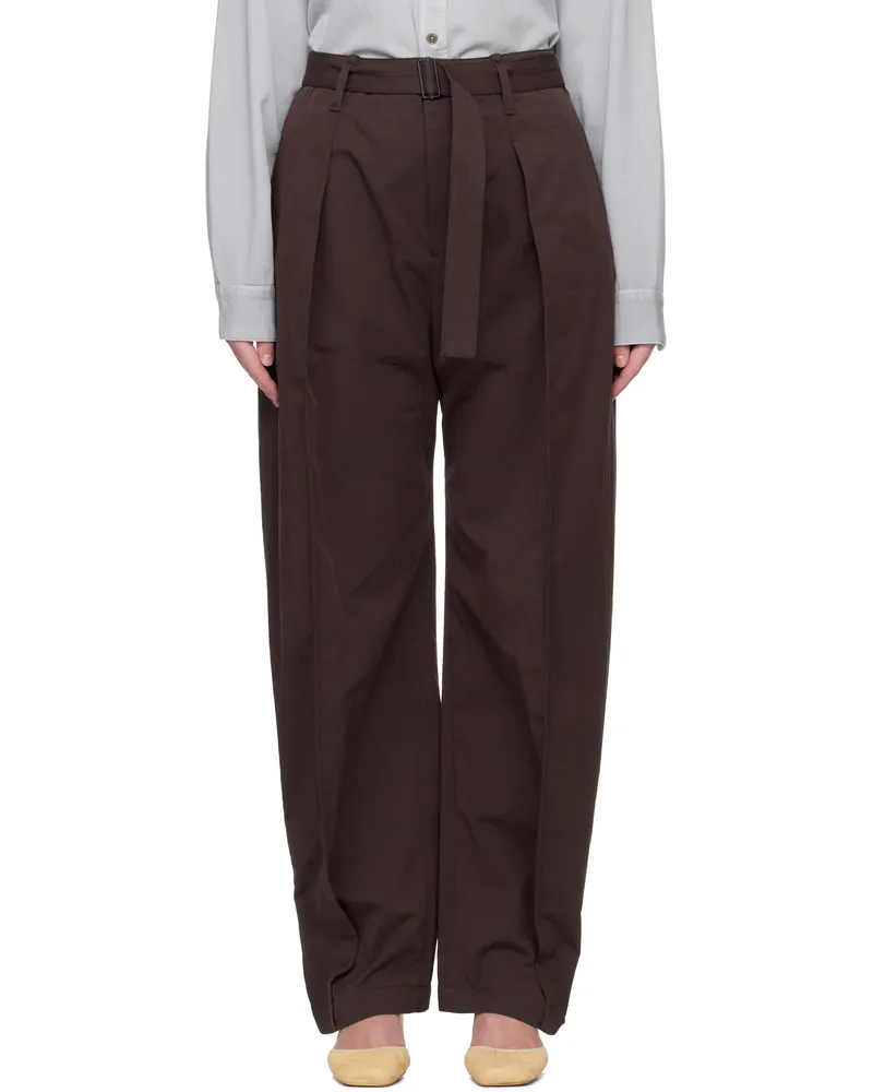 Christophe Lemaire Brown Belted Volume Trousers Br490