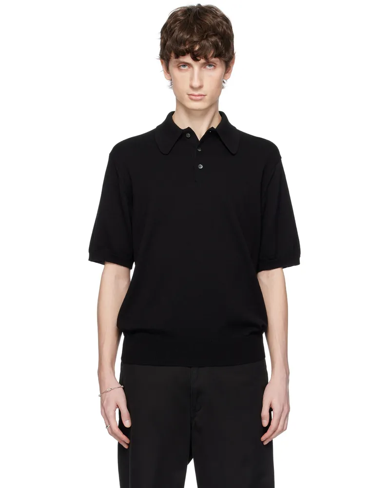TheSoloIst Black Regular Fit Collar Short Sleeve Polo Black