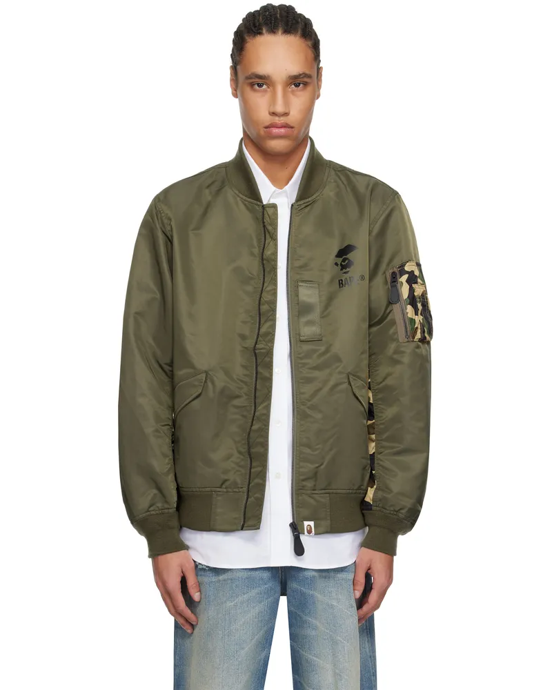 BAPE Green 1st Camo Bomber Jacket Olive