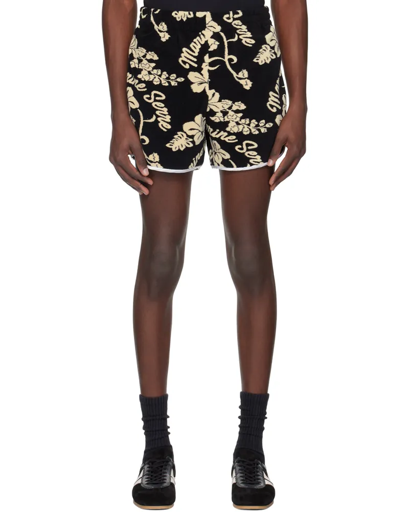 Marine Serre Black Towel Shorts Bk99