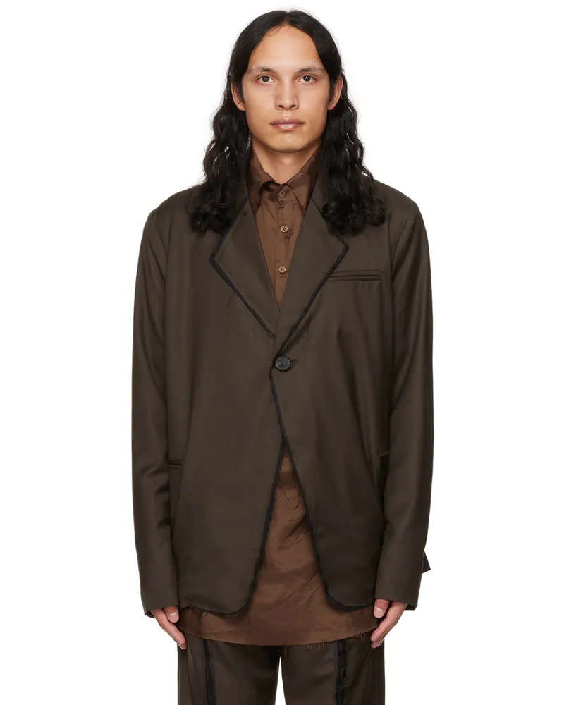 Edward Cuming SSENSE Exclusive Brown Peek-A-Boo Blazer Brown
