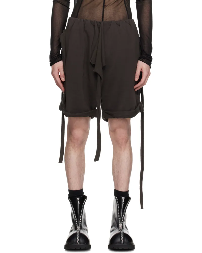 OTTOLINGER Brown Otto Rolled Track Shorts Dark