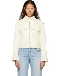 Wooyoungmi Off-White Paneled Denim Jacket Ivory