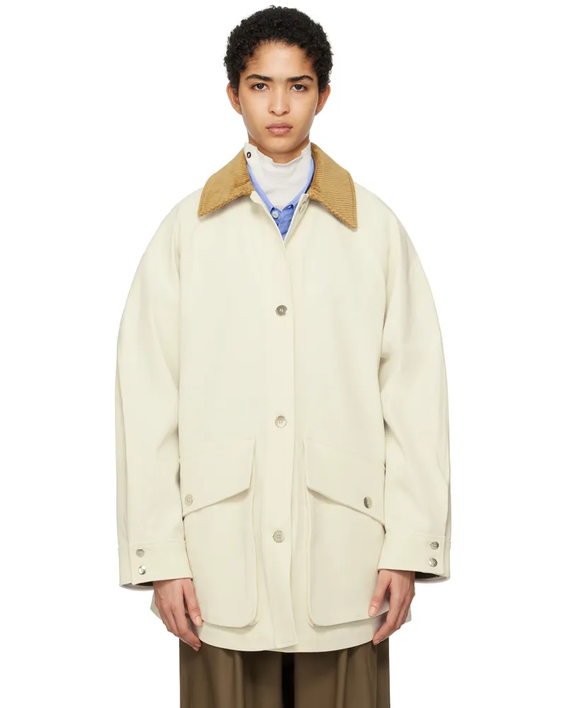CORDERA Off-White Short Trench Coat Ecru